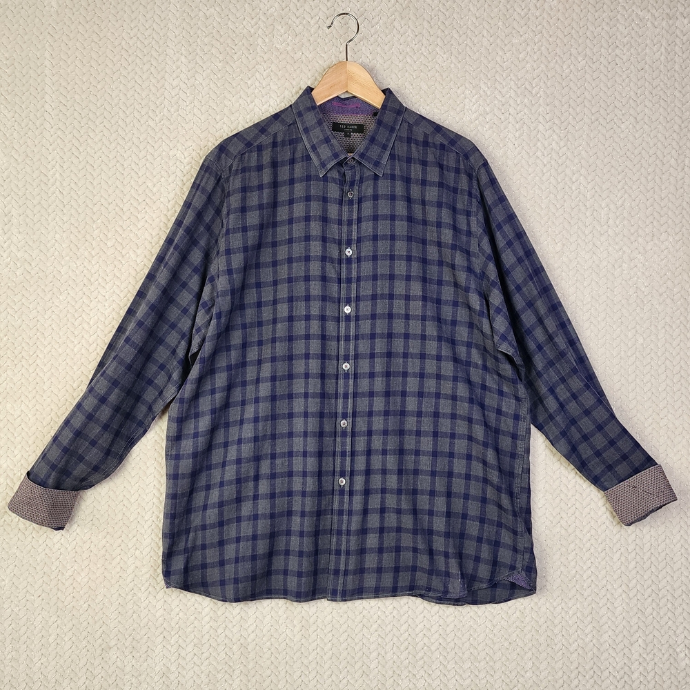 Ted‎ Baker London Long Sleeve Flip Cuff Button Down Shirt Mens Size 7